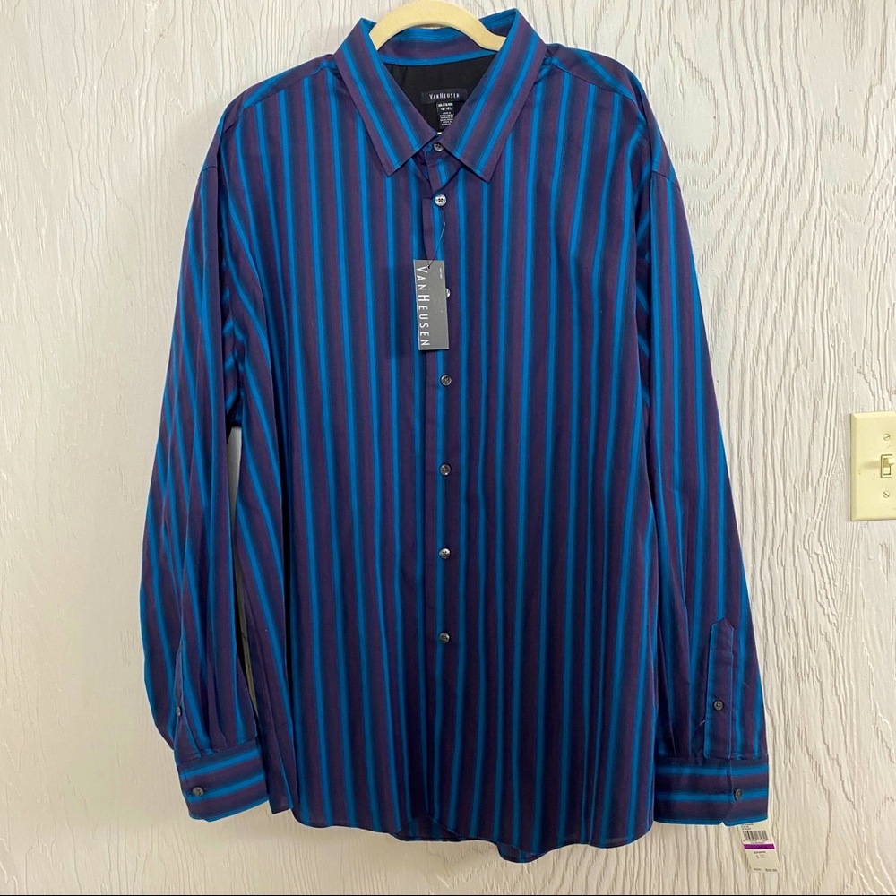 Van Heusen Midnight Turquoise Button Up Shirt NWT XXL